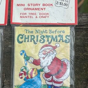 Set of 3 Story Books Christmas Treasury Trim A Tree Ornament Taiwan Vintage